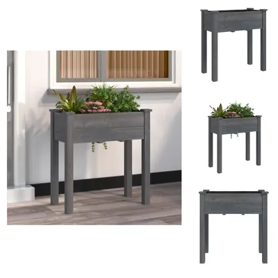 Produktbild von vidaXL Pflanzkübel mit Einsatz Grau 71x37x76 cm Massivholz Tanne -  Blumentöpfe & Pflanzgefäße