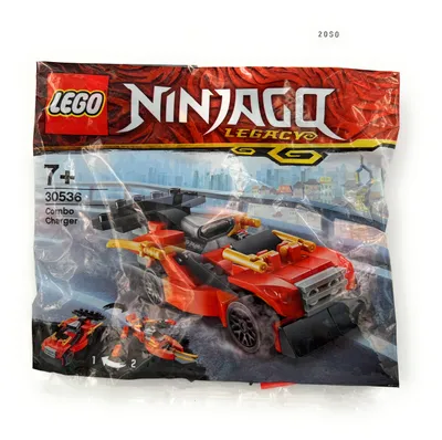A plastic bag containing a LEGO Ninjago Legacy set.