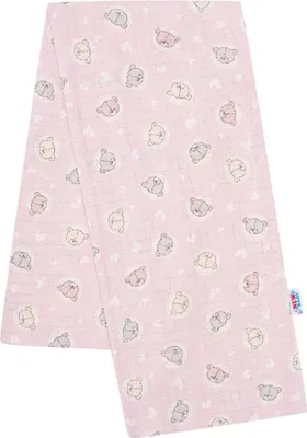 Produktbild von Baumwollwindel mit Druck New Baby rosa kleine Bären