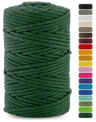Immagine prodotto di Spago per macramè - Corda di cotone con anima in poliestere - Verde - 100 metri