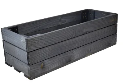 Produktbild von Blumenkasten aus Holz anthrazit 40 cm