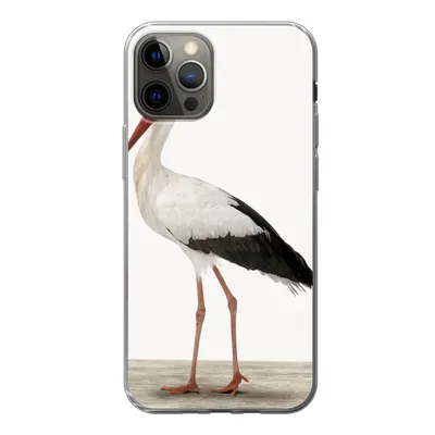 Produktbild von MuchoWow® Handyhülle Schutzhülle Hülle für iPhone 12 Pro Storch - Vogel - Tiere - Jungen - Kinder - Mädchen Silikon Softcase Handy Hülle - Abdeckung