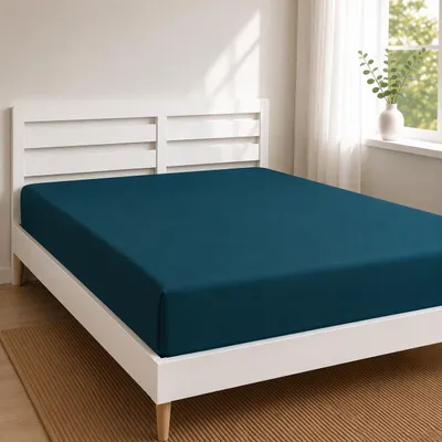 Produktbild von Spannbettlaken 2er Set Jersey 100 % Baumwolle 135 g/m², für Matratzen bis 22 cm,200 x 200 cm,Petrol