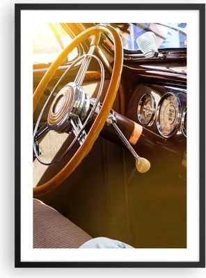 Produktbild von Gerahmtes Poster - Schwarzer Rahmen - Auto Retro Vintage - 50x70 cm - Wand Bild - Wanddeko - Wandbilder - Kunstposter - Wandposter - Bilderrahmen - Bilder - Kunstdruck - P2BPA50x70-4939