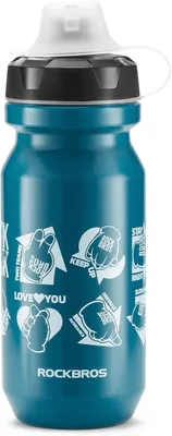 Produktbild von ROCKBROS Trinkflasche Auslaufsicher, Wasserflasche Einhandöffnung Sichere Verriegelung, Fahrradflasche für Radfahren, Gym, Blau