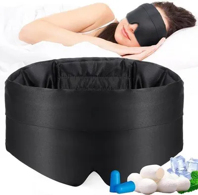 Produktbild von Famanu Schlafmaske aus Seide - Lichtblockierend, Atmungsaktiv, Ideal für Reisen und Yoga