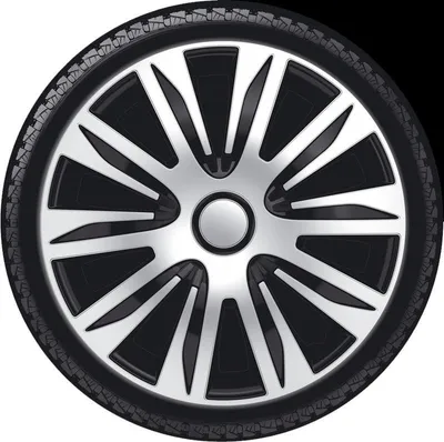 Produktbild von 15" Zoll Radkappen Schwarz/Silber Radzierblenden Radblenden PP 5205 AutoStyle