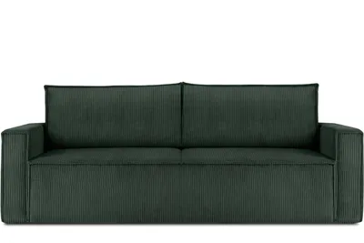 Obrázek produktu pro Rozkládací pohovka Konsimo s funkcí spaní s područkami "NAPI", tmavě zelená, manšestrová tkanina, Loft, 228x89x101 cm