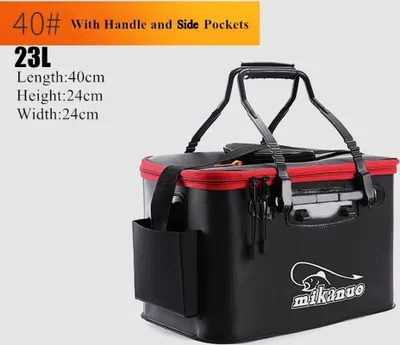 Obrázok produktu pre Vonkajšie skladacie rybárske vedro EVA, čierne 40 cm