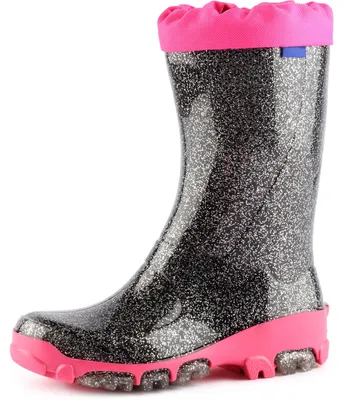 Produktbild von Ladeheid Kinder Mädchen Jungen Gummistiefel Regenschuhe LARB015 (Schwarz Brokat 2, 25)