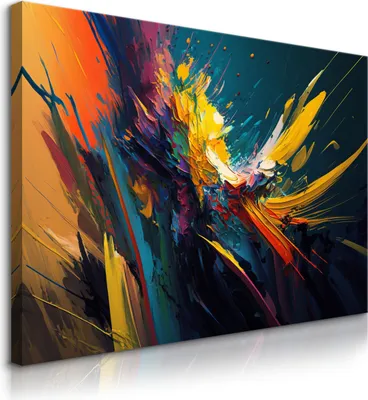 Obrázek produktu pro Muralo plátno plátno barevné abstrakce moderní umění malba 3D efekt š. 70cm x v. 50cm