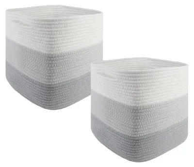 Produktbild von Set von 2 Aufbewahrungskörben von 28 x 28 x 28 cm aus Baumwolle