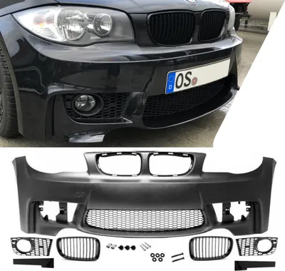 Produktbild von Front Stoßstange + Grill Schwarz passt für BMW 1er E81 E82 E87 E88 nicht M +ABE
