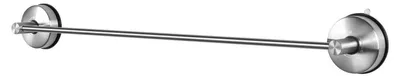 Image de Porte-serviettes à ventouse, 55 cm, en acier inoxydable brossé argenté, fixation murale sans perçage