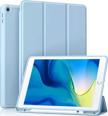 Produktbild von Hülle für neues iPad 8. Generation (2020) / 7. Generation (2019) 10,2 Zoll - [Eckenschutz] Standabdeckung mit Stifthalter, Auto Sleep / Wake für neues iPad 8. Generation (2020) / 7. Generation (2019) 10,2 Zoll,Hellblau