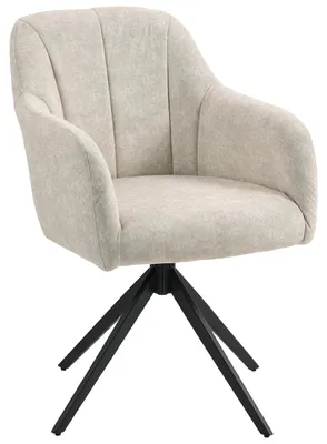 Immagine prodotto di Poltrona girevole - Poltrona - Sedia a dondolo - Poltrona da angolo - Poltrona d'accento - Rivestimento in tessuto beige - Gambe in acciaio