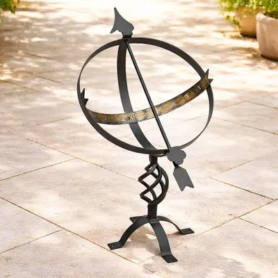 Immagine prodotto di DanDiBo Meridiana da giardino Grande Orologio da giardino in metallo nero in ferro battuto Deco resistente alle intemperie 70 cm