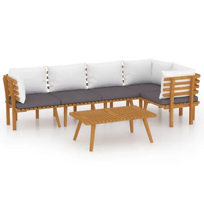 Immagine prodotto di vidaXL Set di 6 pezzi da giardino con cuscini in legno massiccio di acacia