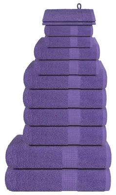 Zdjęcie produktu dla vidaXL 12-częściowy zestaw ręczników FROGN, fioletowy, 360 g/m²