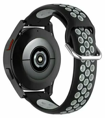 Produktbild von By Qubix Silikon Sportarmband mit Schnalle - Schwarz + Grau - passend für Huawei Watch 5 - 46 mm