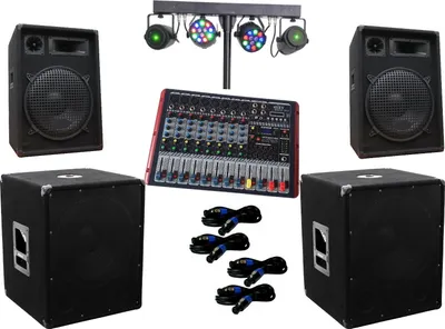Produktbild von PA Party DJ Disco Lautsprecher Subwoofer 8 Kanal Powermixer Mp3 Lichtset 3400 W