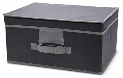 Faltbare Aufbewahrungsbox mit Deckel, grau, 39x29x19 cm