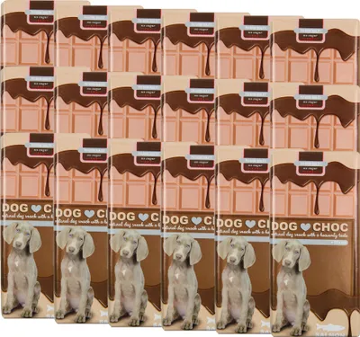 Produktbild von 18x100g Lachs - DOG CHOC Hundeschokolade  - mit spezieller Rezeptur - nur für Hunde