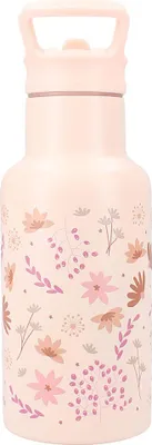 Obrázok produktu pre Detská fľaša na vodu Kidzroom 350 ml z nehrdzavejúcej ocele so slamkou