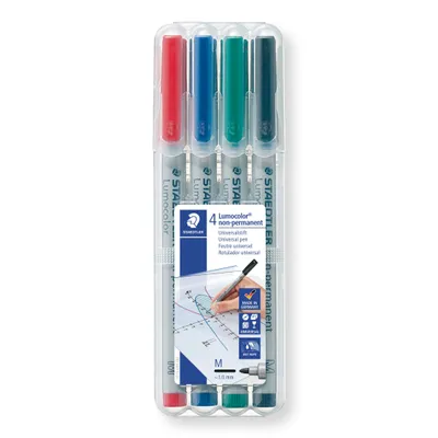 Produktbild von STAEDTLER STAEDTLER Folienschreiber Lumocolor 315 WP4 1mm sortiert 4 St./Pack.