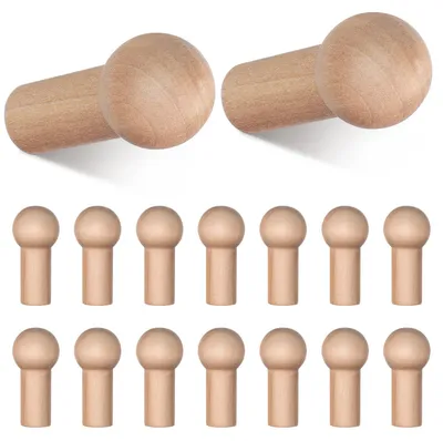 Produktbild von 25 Holzhaken, Wandhaken, Kleiderhaken, Schrankhaken, Huthaken, Türhaken, 5,2 x 2,5 x 1,5 cm, für Kleidung und Handtücher