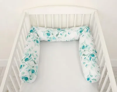 Immagine prodotto di Paracolpi universale per bambini Paracolpi per bambini per lettino-anti-Anin-Anin-Anti-Anti-Antogic & Eikotex Cotone-eucayptus iveucayptus