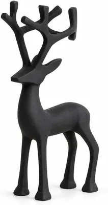 Produktbild von Dekorative Figur, 24 cm, Rentier/Hirsch, Metallskulptur – Schwarz – Dekoration, Weihnachten, Winter