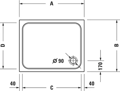 Produktbild von Duravit Duravit Rechteck-DW D-CODE m AS we 900x800x85mm