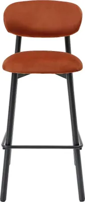 Produktbild von Set aus 2 Hockern aus Samt und schwarzem Metall – Terracotta – LAKABI
