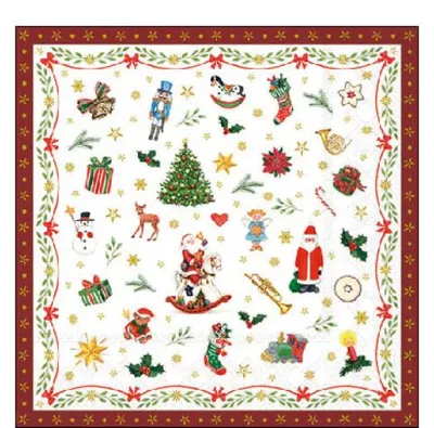 Obrázek produktu pro Vánoce - Koktejlové ubrousky 25 x 25 cm - třívrstvé - 15 ks
