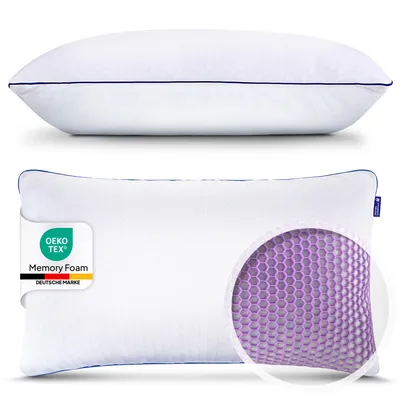 Produktbild von Orthopädisches Kopfkissen 40x80, 2er Set mit Memory Foam für individuellen Schlafkomfort