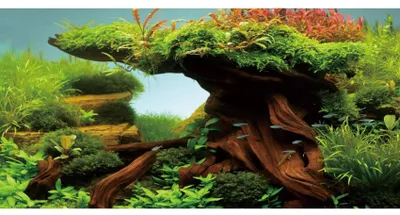 Aquariumhintergrund 120x50 cm Vinyl, Unterwasserpflanzen-Dekor