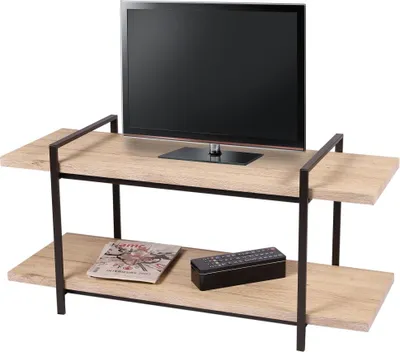 Immagine prodotto di Mobile TV stile moderno con 2 ripiani collezione DARYL - Dimensioni 120x43x55 cm, colore rovere chiaro