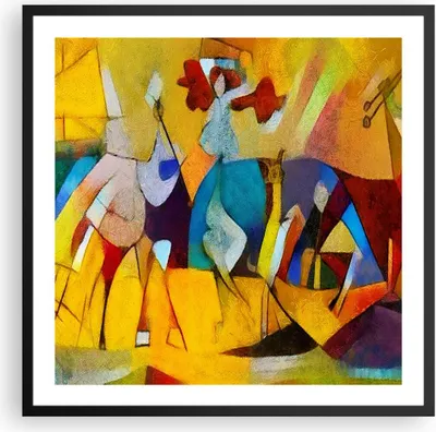 Produktbild von Gerahmtes Poster - Schwarzer Rahmen - Abstraktion modern - 60x60 cm - Wand Bild - Wanddeko - Wandbilder - Kunstposter - Wandposter - Bilderrahmen - Bilder - Kunstdruck - Wandbild - P2BAC60x60-3455