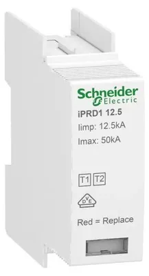 Immagine prodotto di Modulo di protezione di ricambio Schneider Electric Acti9 iPRD1 12,5r, tipo 1+2, 1P, Imax 50 kA A9L16082