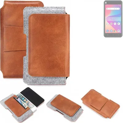 Produktbild von K-S-Trade Handyhülle Schutzhülle kompatibel mit BLU Studio X10 2022 Gürteltasche Holster Gürtel Tasche Smartphone Tasche Handy Hülle Polyurethan+ Filz,