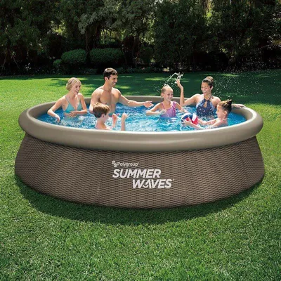 Produktbild von Summer Waves aufblasbarer Pool rund 366x76 cm mit Filterpumpe