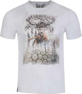 Produktbild von MarJo Herren Trachtenshirt "Guido" Hirschmotiv | Mittelgrau Größe: 4XL
