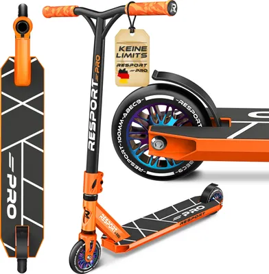 Produktbild von RE:SPORT® Stunt Scooter REVO PRO für Kinder & Erwachsene mit Ständer | Profi Stuntroller 110mm PolyurethanWheels & Y-Bar | Stuntscooter Kickscooter ABEC 9 Kugellager | Tretroller Trickroller