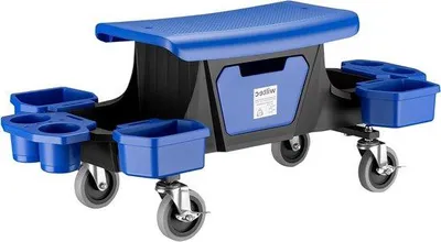 Image de Siège d'atelier mobile jusqu'à 150 kg - Avec roulettes et compartiments à outils