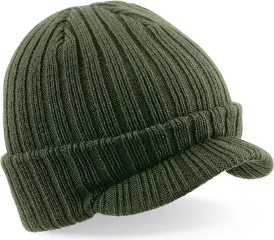 Produktbild von Beechfield , Peaked Beanie , Olive Green , One Size