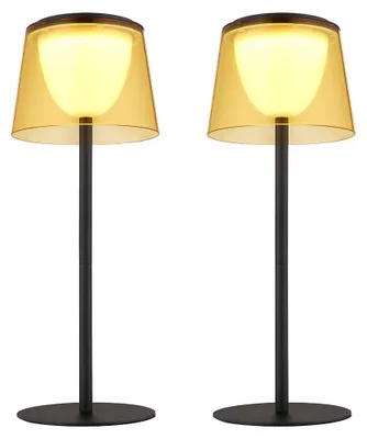 Produktbild von 2er Set LED Tischleuchte, Innen Außen, Akku, Touchdimmer, H 34 cm