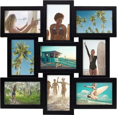 Productafbeelding van Famanu fotolijst - Zwart - Met 9 vakken