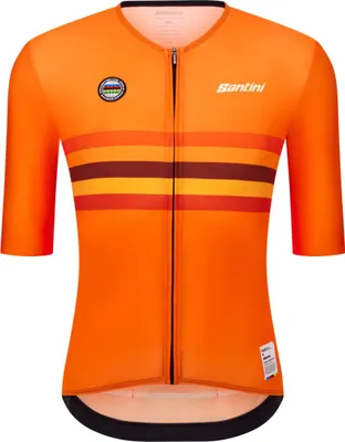 Image de Maillot de cyclisme à manches courtes SANTINI - UCI WORLD CHAMPION NETHERLANDS - Orange M