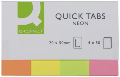 Obrázok produktu pre Q-Connect® KF01226 Lepiaca neónová značka - 20 x 50 mm, 4x 40 prúžkov